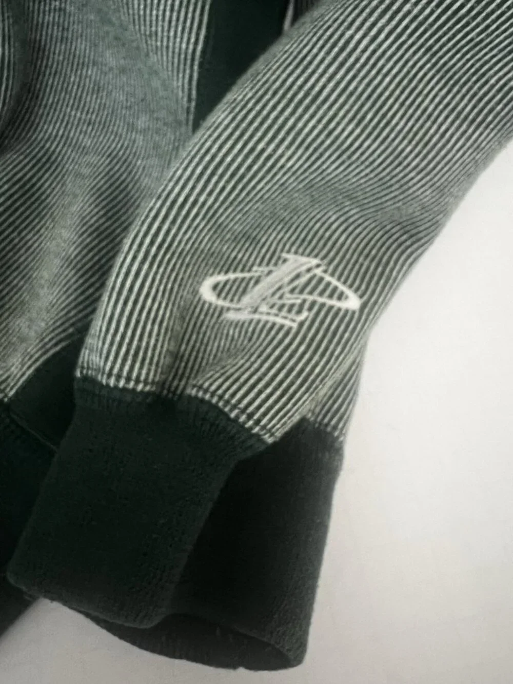 Vtg 90s NY JETS “Authentic Pro Line” Crewneck Sweatshirt Size L Green Striped.